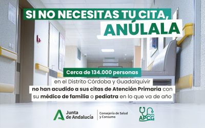 El Distrito Sanitario Córdoba y Guadalquivir lanza la campaña ‘Si no necesitas tu cita, anúlala’